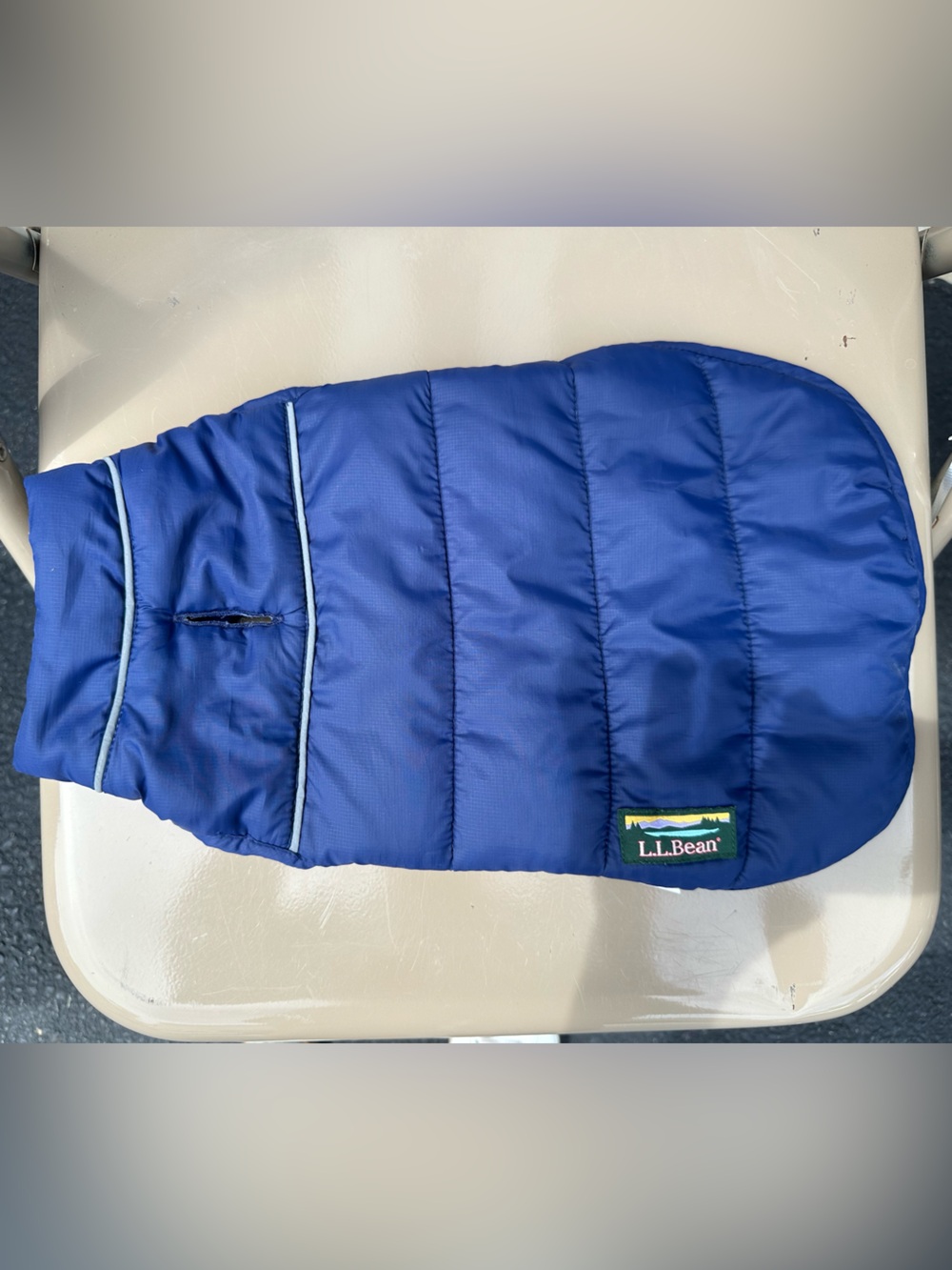 L.L.Bean Small Dog Puffer Vest Jacket Blue & Orange